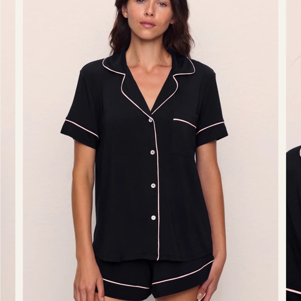 Eberjey Black Pajama Top